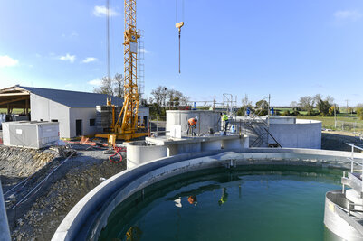 Construction de la future station d'épuration de Mauzé sur le Mignon