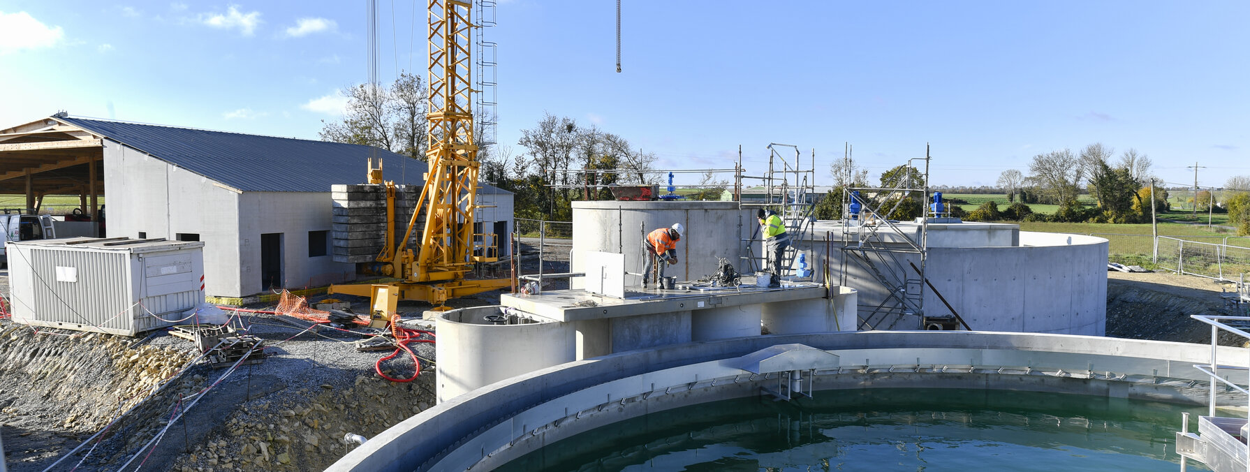 Construction de la future station d'épuration de Mauzé sur le Mignon