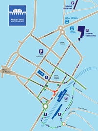 Plan de circulation du secteur Gare de Niort pendant les travaux du rond-point rue Mazagran