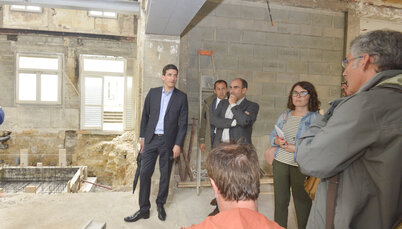 Visite du chantier MSA en présence de Jérôme Baloge et de la presse le 11 juin 2018 ©Darri