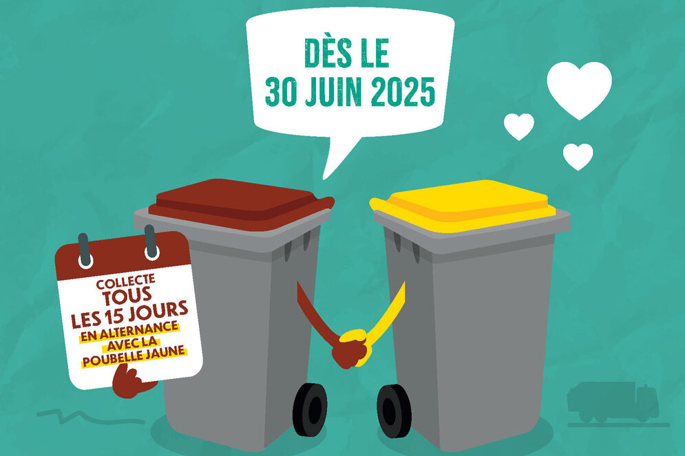 Affiche Niort Agglo « On change le rythme, pas les bonnes habitudes » : collecte tous les 15 jours dès le 30 juin 2025